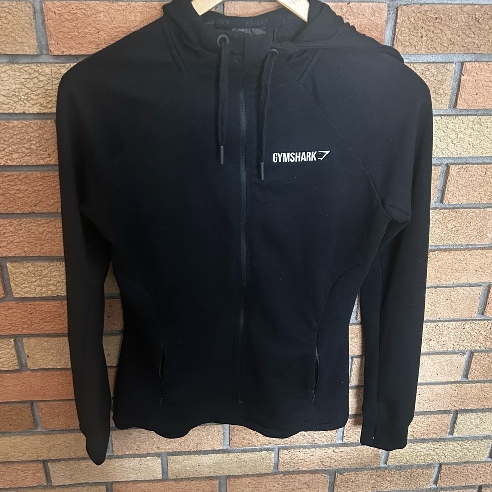 Gymshark Women's Black Full Zip Up Athletic Hoodie Sweatshirt Size Small